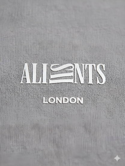 Playera AllSaints Burman Logo Gris Suave Original