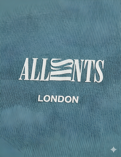 Playera AllSaints Burman Logo Teal Original