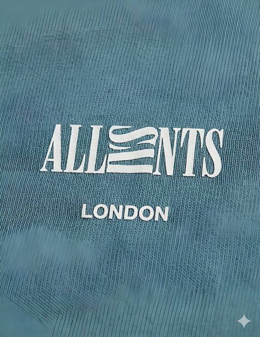 Playera AllSaints Burman Logo Teal Original