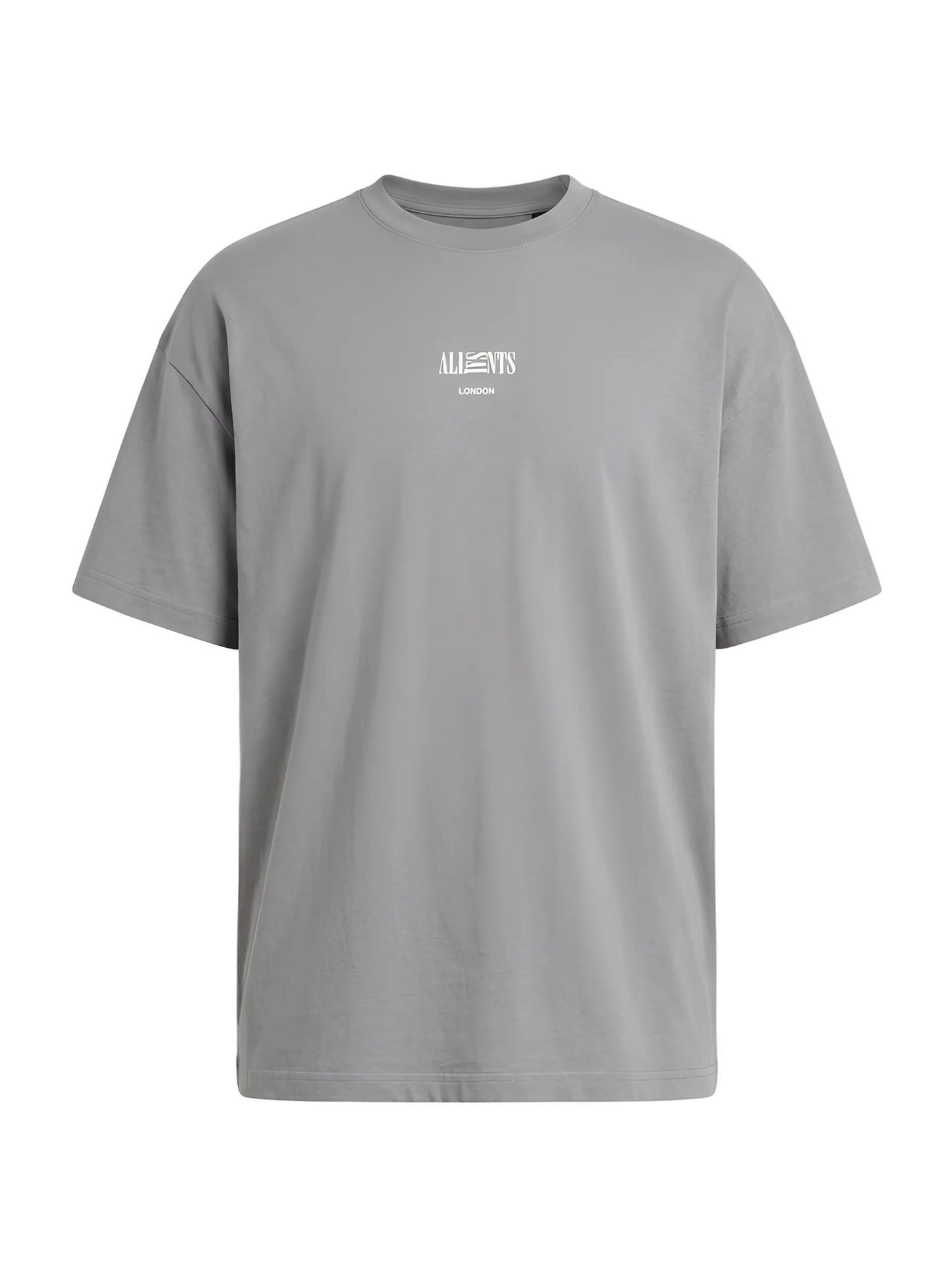 Playera AllSaints Burman Logo Gris Suave Original