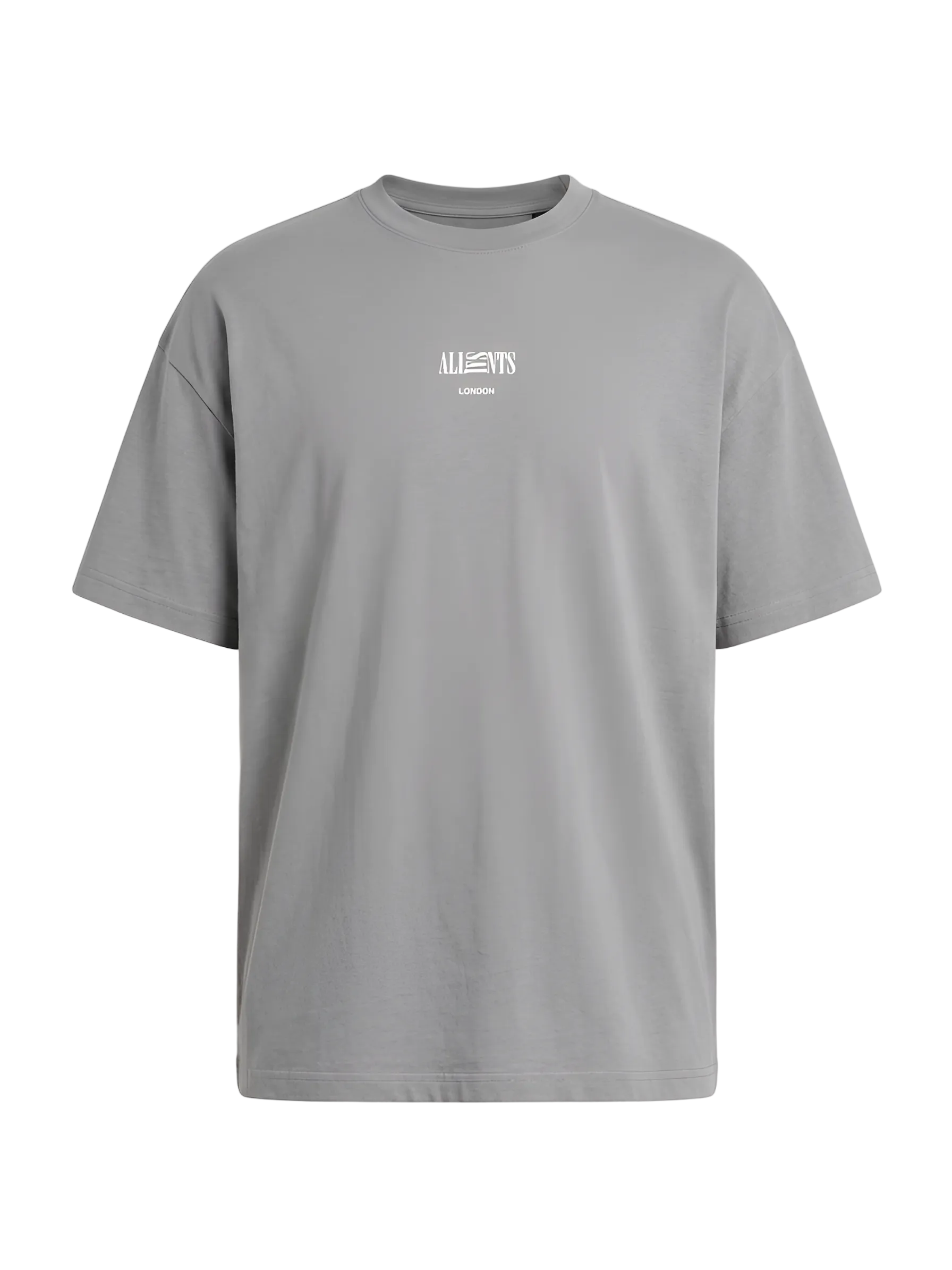 Playera AllSaints Burman Logo Gris Suave Original