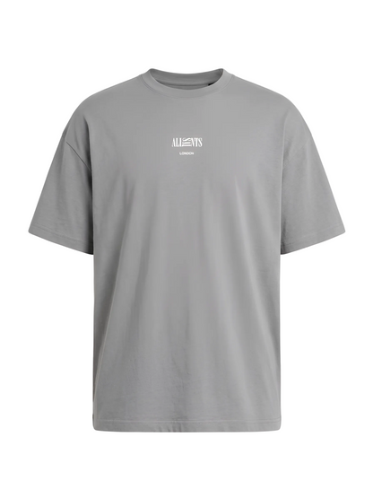 Playera AllSaints Burman Logo Gris Suave Original