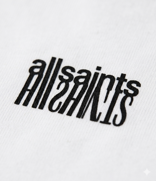 Playera AllSaints Refract Logo Blanca Original