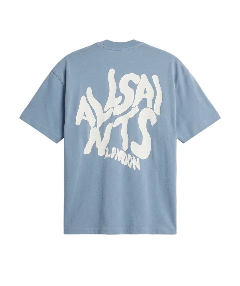 Playera AllSaints Orlando Logo Celeste Original