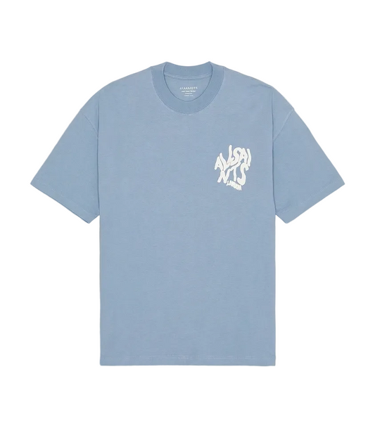 Playera AllSaints Orlando Logo Celeste Original